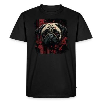 Scary Pug - Men's Premium Organic T-Shirt - black - Front - Nico (187cm)
