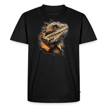 Bearded dragon - Men's Premium Organic T-Shirt - black - Front - Nico (187cm)