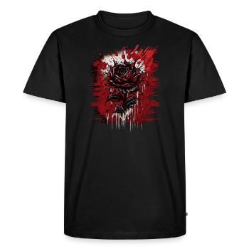 Dark Red Rose - Men's Premium Organic T-Shirt - black - Front - Nico (187cm)