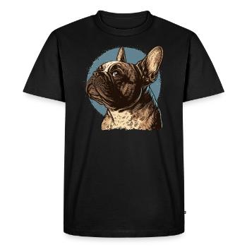 Bouledogue français - T-shirt Premium bio Homme - noir - Devant - Nico (187cm)