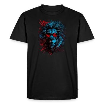 Signe du zodiaque Lion - T-shirt Premium bio Homme - noir - Devant - Nico (187cm)