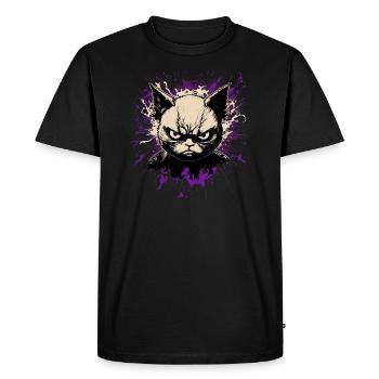Méchant chat - T-shirt Premium bio Homme - noir - Devant - Nico (187cm)