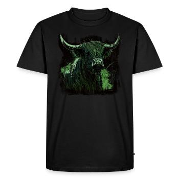 Bovins écossais des Highlands - T-shirt Premium bio Homme - noir - Devant - Nico (187cm)