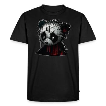 Spooky sad Panda - Men's Premium Organic T-Shirt - black - Front - Nico (187cm)
