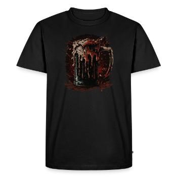 Boire de la bière - T-shirt Premium bio Homme - noir - Devant - Nico (187cm)