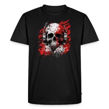 Zombie skull Disc Jockey - Men's Premium Organic T-Shirt - black - Front - Nico (187cm)