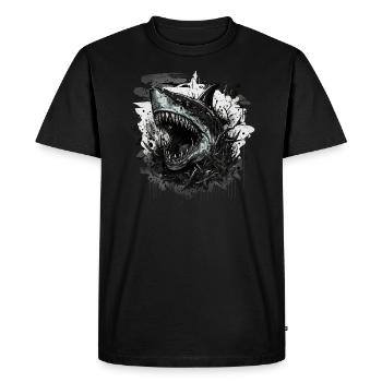 Requin de mauvaise humeur - T-shirt Premium bio Homme - noir - Devant - Nico (187cm)