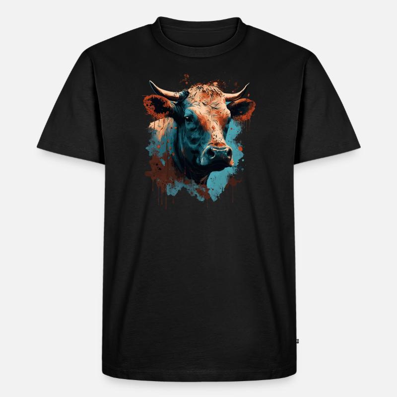 Eine Kuh - Männer Premium Bio T-Shirt - Schwarz