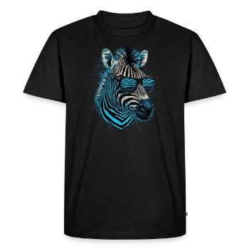 Zèbre froid - T-shirt Premium bio Homme - noir - Devant - Nico (187cm)