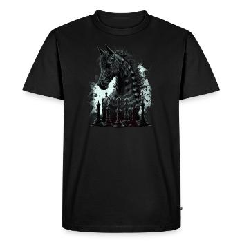 Knight Chess Horse - Men's Premium Organic T-Shirt - black - Front - Nico (187cm)