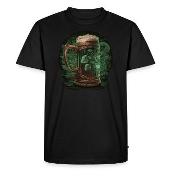 Boire de la bière - T-shirt Premium bio Homme - noir - Devant - Nico (187cm)