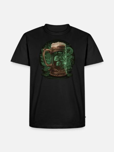 Drinking beer - Men's Premium Organic T-Shirt - black