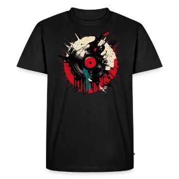 Vinyl Love - Men's Premium Organic T-Shirt - black - Front - Nico (187cm)