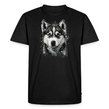 Husky puppy - Men's Premium Organic T-Shirt - black - Front - Nico (187cm)