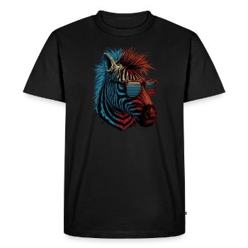 Zèbre froid - T-shirt Premium bio Homme - noir - Devant - Nico (187cm)
