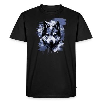 Husky Dog - Men's Premium Organic T-Shirt - black - Front - Nico (187cm)