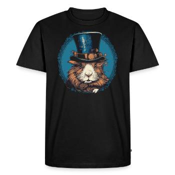 Cochon d’Inde Steampunk - T-shirt Premium bio Homme - noir - Devant - Nico (187cm)