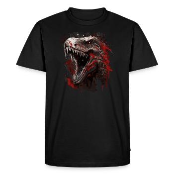 T-Rex de mauvaise humeur - T-shirt Premium bio Homme - noir - Devant - Nico (187cm)