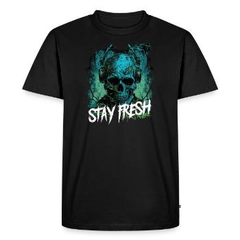 Zombie Disc Jockey - Men's Premium Organic T-Shirt - black - Front - Nico (187cm)