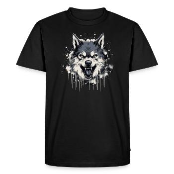 Chien Husky - T-shirt Premium bio Homme - noir - Devant - Nico (187cm)