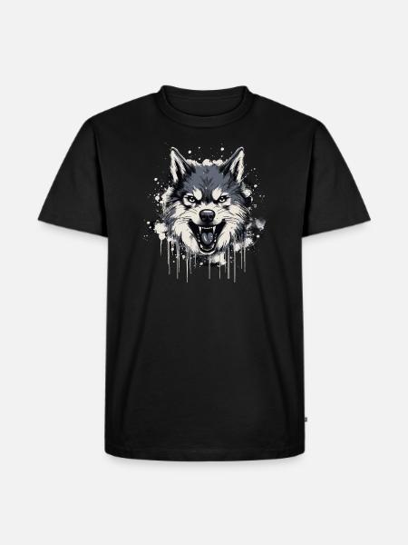 Husky Dog - Männer Premium Bio T-Shirt - Schwarz