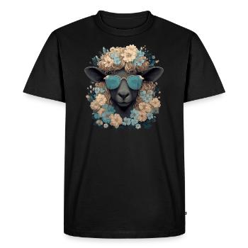 Moutons avec des lunettes de soleil - T-shirt Premium bio Homme - noir - Devant - Nico (187cm)