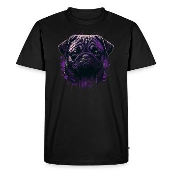 Creepy Pug - Men's Premium Organic T-Shirt - black - Front - Nico (187cm)