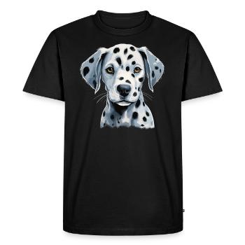 Chiot dalmatien mignon - T-shirt Premium bio Homme - noir - Devant - Nico (187cm)