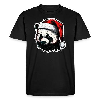 Spooky xmas Panda - Men's Premium Organic T-Shirt - black - Front - Nico (187cm)