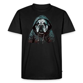 Grumpy Gangster English Bulldog - Men's Premium Organic T-Shirt - black - Front - Nico (187cm)