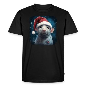 Rat punk de Noël cool - T-shirt Premium bio Homme - noir - Devant - Nico (187cm)