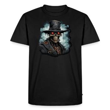 Steampunk Zombie Cowboy - Men's Premium Organic T-Shirt - black - Front - Nico (187cm)