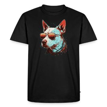 Bull Terrier anglais cool - T-shirt Premium bio Homme - noir - Devant - Nico (187cm)