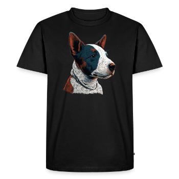 Chiot Bull Terrier anglais - T-shirt Premium bio Homme - noir - Devant - Nico (187cm)