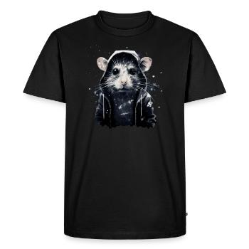Cool Hip Hop Rat - Men's Premium Organic T-Shirt - black - Front - Nico (187cm)