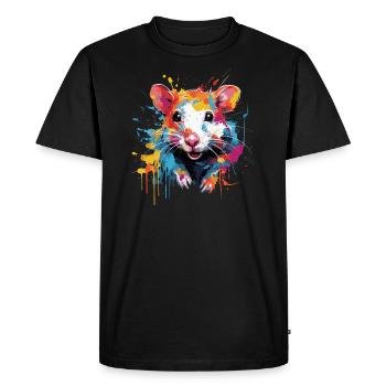 Cool Colorful Rat - Men's Premium Organic T-Shirt - black - Front - Nico (187cm)