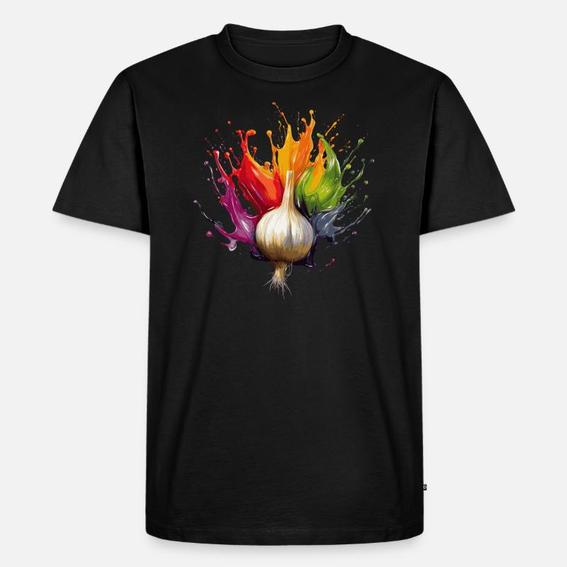 Knoblauch - Männer Premium Bio T-Shirt - Schwarz