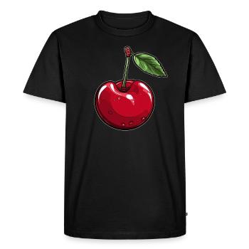 Une cerise - T-shirt Premium bio Homme - noir - Devant - Nico (187cm)