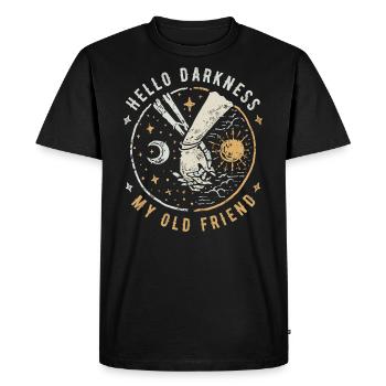 Hello Darkness My Old Friend Solar Eclipse - Men's Premium Organic T-Shirt - black - Front - Nico (187cm)