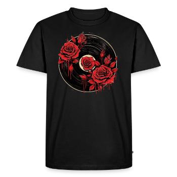 L’amour des disques vinyles - T-shirt Premium bio Homme - noir - Devant - Nico (187cm)