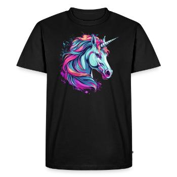 Licorne - T-shirt Premium bio Homme - noir - Devant - Nico (187cm)