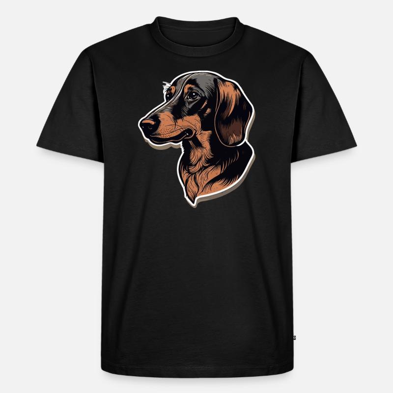Dackel - Männer Premium Bio T-Shirt - Schwarz