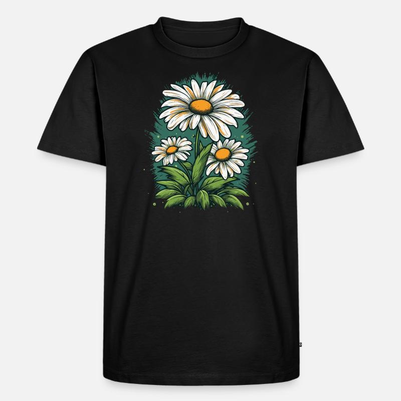 Gänseblümchen - Männer Premium Bio T-Shirt - Schwarz
