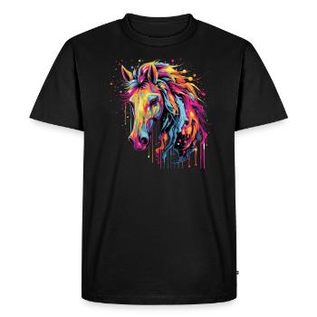 L’amour des chevaux - T-shirt Premium bio Homme - noir - Devant - Nico (187cm)