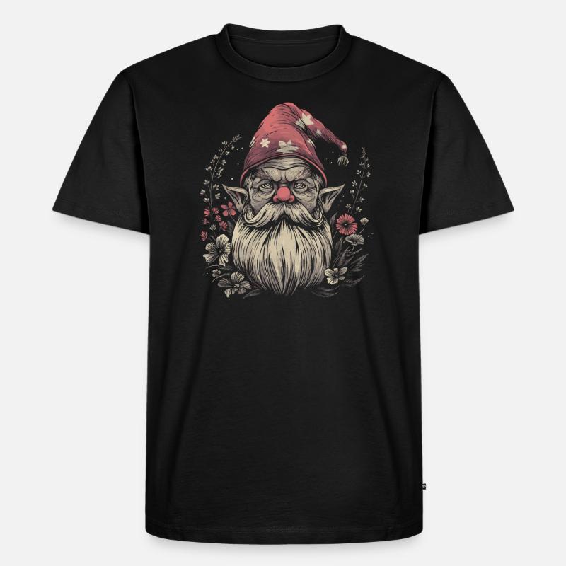 Lustiger Gartenzwerg - Männer Premium Bio T-Shirt - Schwarz