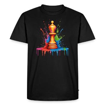 Évêque, Échecs, Cheval - T-shirt Premium bio Homme - noir - Devant - Nico (187cm)