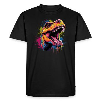 Dinosaure T-Rex - T-shirt Premium bio Homme - noir - Devant - Nico (187cm)