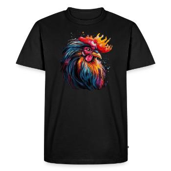 Un coq fier - T-shirt Premium bio Homme - noir - Devant - Nico (187cm)