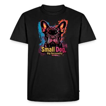 Bouledogue français mignon - T-shirt Premium bio Homme - noir - Devant - Nico (187cm)