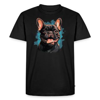 French Bulldog - Men's Premium Organic T-Shirt - black - Front - Nico (187cm)